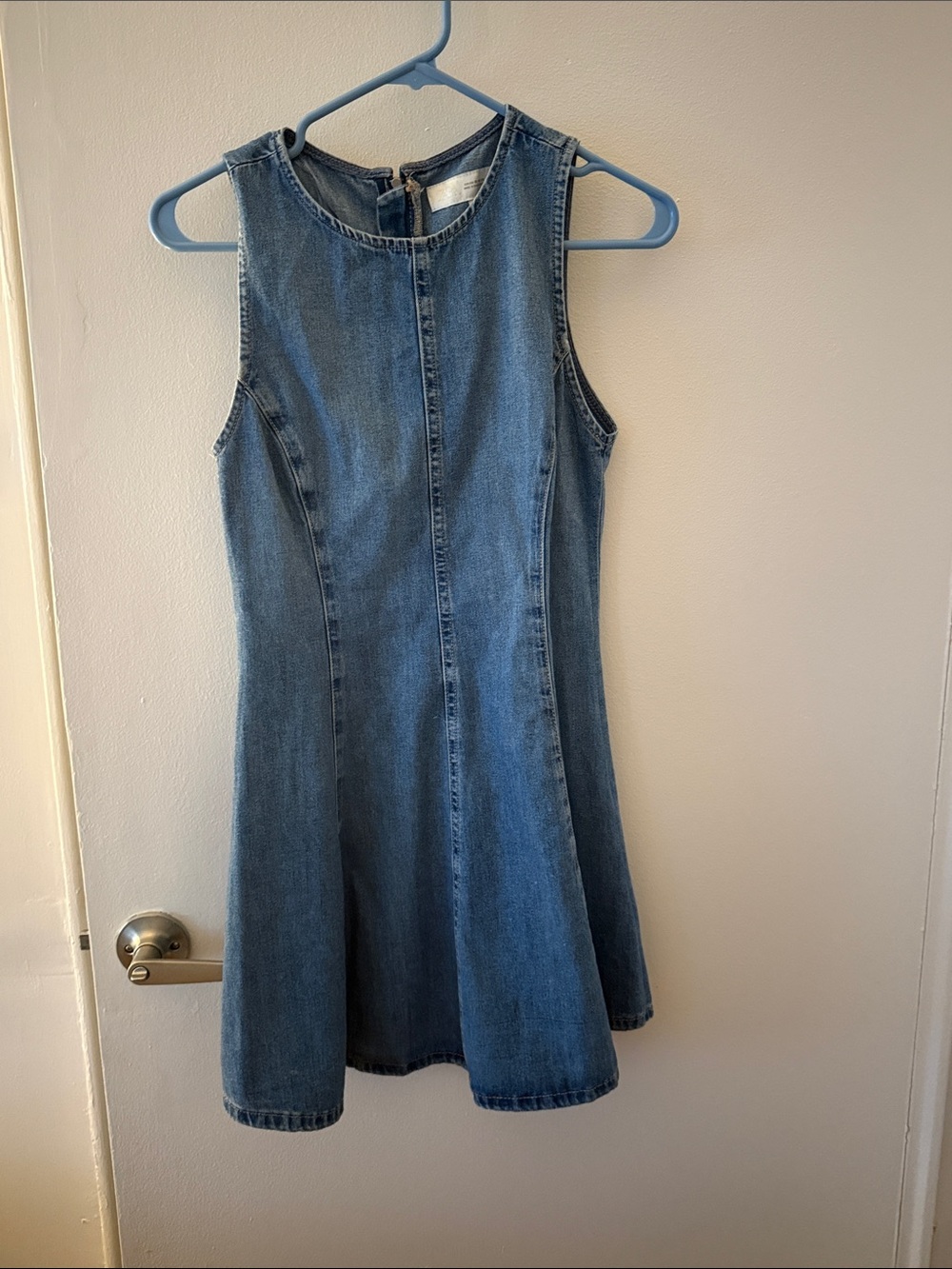 Zara Blue Denim Girls' Sleeveless Flared Dress